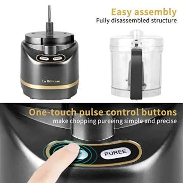 La Reveuse Mini Food Processor - 200 Watts & 2-Cup Bowl