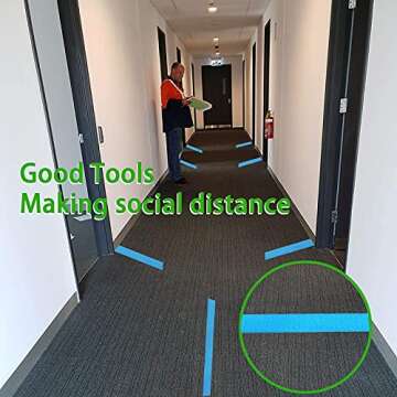 4 Roll 100 Feet Carpet Marker Strips Nylon Carpet Strips for Teachers and Social Distance School,Classroom,Preschool and Kindergarten Childhood Education,Seating Areas (1 Inch in Width)