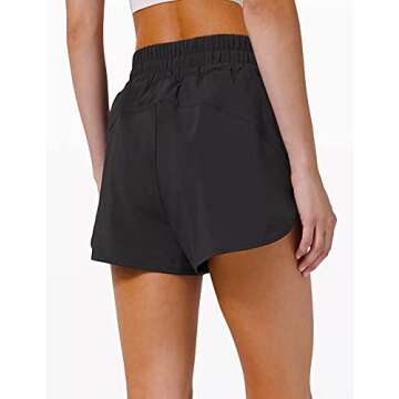 NLBZYDHFC High Waisted Yoga Shorts with Zipper Pocket