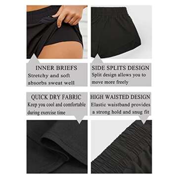 NLBZYDHFC High Waisted Yoga Shorts with Zipper Pocket