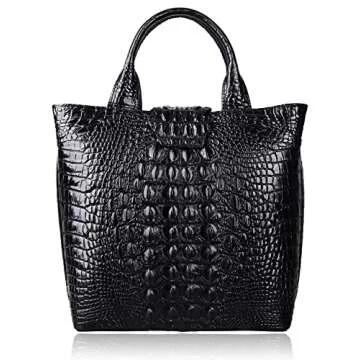 PIJUSHI Designer Leather Crocodile Handbag for Women