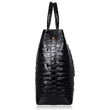 PIJUSHI Designer Top Handle Satchel Handbags for Women Crocodile Handbag and Purse Leather Tote Bags (6061 Black)