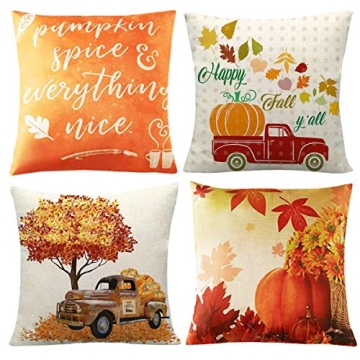 Jjyee Fall Decor Pillow Covers - Pumpkin Truck Design