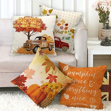 Jjyee Fall Decor Pillow Covers - Pumpkin Truck Design