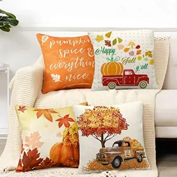 Jjyee Fall Decor Pillow Covers - Pumpkin Truck Design