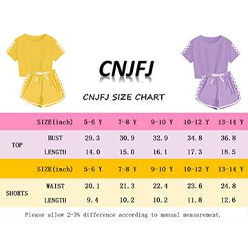 CNJFJ Girls Summer T-shirt And Shorts Sets Cute Crew Neck Plaid Tops And Shorts Cute Clothing Sets