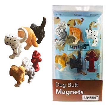 Dog Butt Magnets, Set of 6 - Funny Refrigerator Photo Magnets, Home Office Desk Decor Organizers, An...