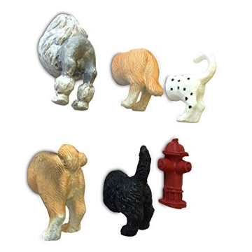 Dog Butt Magnets, Set of 6 - Funny Refrigerator Photo Magnets, Home Office Desk Decor Organizers, Animal Pet Lover Gifts