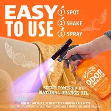 ANGRY ORANGE Odor Eliminator Kit - Citrus, UV Light Included