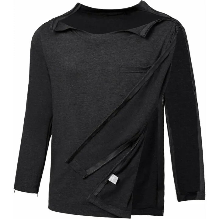 Post Shoulder Surgery Recovery Shirts for Men Full Tear Away Side Zippers Long Sleeve Dialysis Chemo Clothing