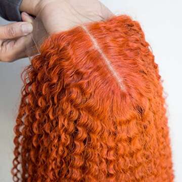 Ginger Orange Lace Front Wigs Human Hair Deep Curly Thick and Full Ends Wig Pre Plucked for Black Women (16 inch, 13x4 lace frontal wig)