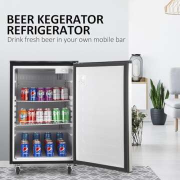 Kegerator & Keg Beer Cooler: Dual Tap Stainless Steel Dispenser, 6.1 cu ft
