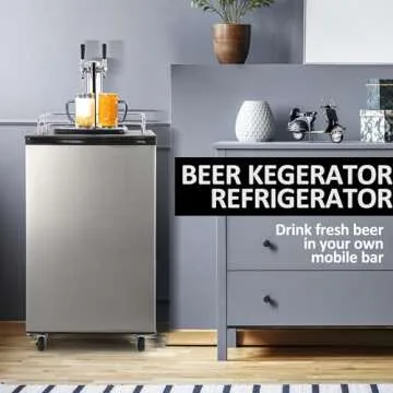 Dual Tap Draft Beer Kegerator with Stainless Steel Finish