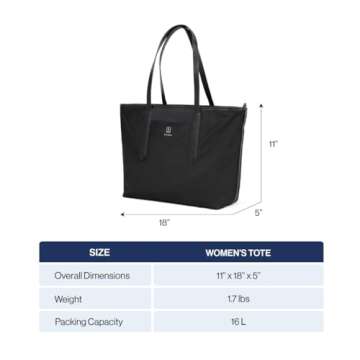 Travelpro Crew Executive Choice 3 Women's Tote Shoulder Bag, Jet Black