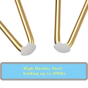 Osring 7 Inch Hairpin Table Legs Golden, Heavy Duty Metal Furniture Hairpin Feet, Mid-Century 2 Rods Furniture Leg for TV Stand and Home DIY Project, 4 Pack