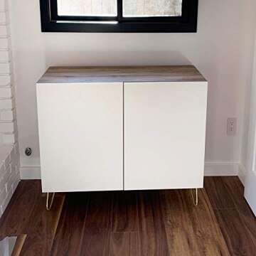 Osring 7 Inch Hairpin Table Legs Golden, Heavy Duty Metal Furniture Hairpin Feet, Mid-Century 2 Rods Furniture Leg for TV Stand and Home DIY Project, 4 Pack