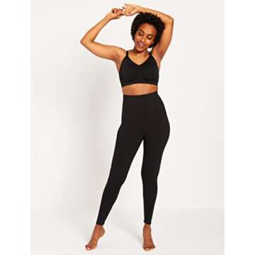 Motherhood Maternity womens Mama Prima Compression Post Pregnancy Full Length Leggings, Solid Black, Medium US
