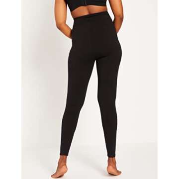Motherhood Maternity womens Mama Prima Compression Post Pregnancy Full Length Leggings, Solid Black, Medium US