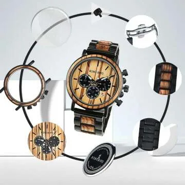 BOBO BIRD Wooden Men's Watches - Chronograph Style
