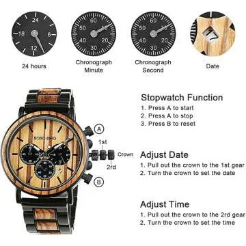 BOBO BIRD Wooden Men's Watches - Chronograph Style
