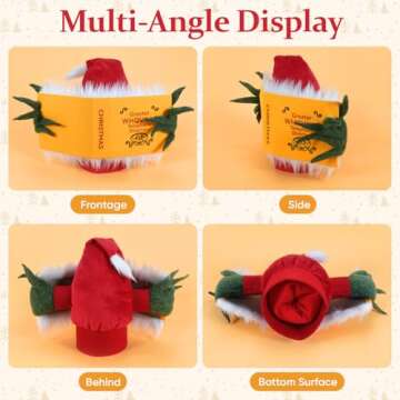 Christmas Tree Topper, Green Elf Hiding Behind Book Christmas Decorations, Finger Poseable Handmade Tree Toppers Decor for Holiday Christmas Tree Party Supplies (Christmas Tree Topper)