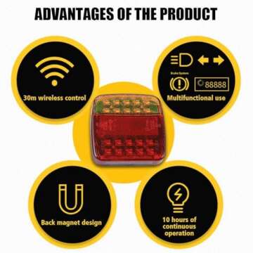 Wartleves Wireless Trailer Lights Magnetic for Easy Towing
