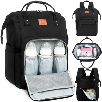 KeaBabies Stylish Waterproof Diaper Backpack for Parents
