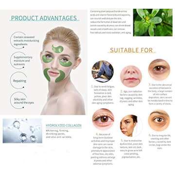 Under Eye Patches - Gold Eye Gel Patch (60 Pieces) + Alga Extract Eye Gel Patch (60 Pieces) - Dark Circles Under Eye Treatment, Under Eye Bags Treatment, Lesharevip Eye Mask 2 in1