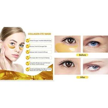 Under Eye Patches - Gold Eye Gel Patch (60 Pieces) + Alga Extract Eye Gel Patch (60 Pieces) - Dark Circles Under Eye Treatment, Under Eye Bags Treatment, Lesharevip Eye Mask 2 in1