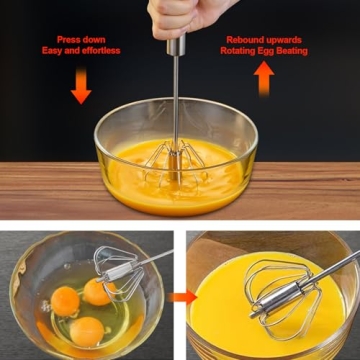 Effortless Mixing with Stainless Steel Semi-Automatic Whisk
