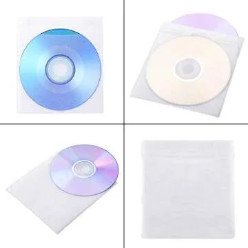 FULANDL 600PCS Double-Sided CD DVD Sleeves for Stylish Storage