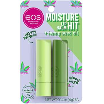 eos Moisture Hit Lip Balm - Happy Brownie and Happy Herb | Soothing Hemp Seed Oil | Lip Care to Mois...