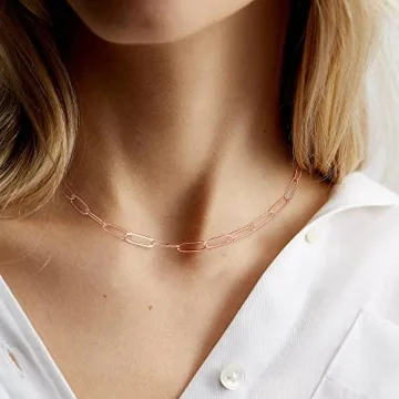 M MOOHAM Layering Initial Necklaces for Women Rose Gold