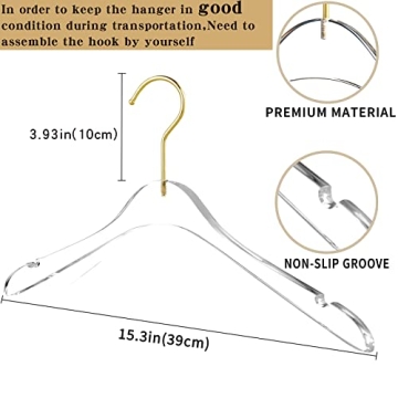 Besser Acrylic Hangers with Gold - Durable and Stylish