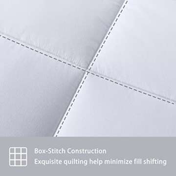 DOWNCOOL Comforters Queen Size, Duvet Insert, White All Season Duvet, Lightweight Quilt, Down Alternative Hotel Comforter with Corner Tabs (White, Queen 88x92 Inches)