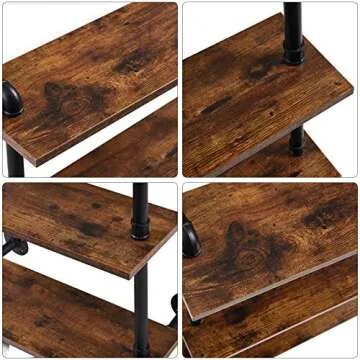 IBUYKE Industrial Pipe Shelves, Pipe Floating Shelves, Rustic Wall Mount Bookcase, 3-Tiers, 23.6" Metal Bracket Storage Wall Shelf for Bedroom, Kitchen, Living Room, Bathroom RF-TM003