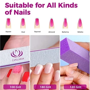Nail Files and Buffers - Capularsh 16Pack Kit for All Nails