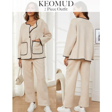 KEOMUD Women's 2 Piece Fall Lounge Set Stylish Comfort