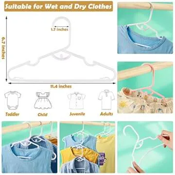Colorful 60 Packs Baby Hangers for Kids Closet Organizer