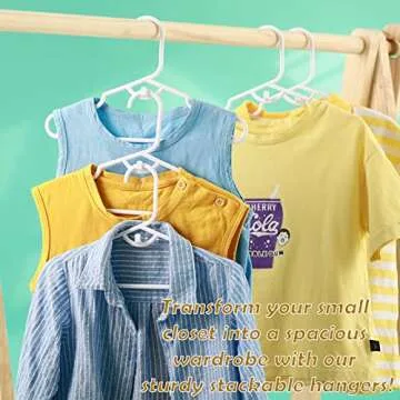 Colorful 60 Packs Baby Hangers for Kids Closet Organizer