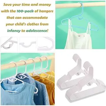 Colorful 60 Packs Baby Hangers for Kids Closet Organizer