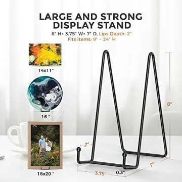 TR-LIFE Plate Stands/Holder for Display, 8 Inch, Large, Metal Frame for Picture, Decorative Platter,...