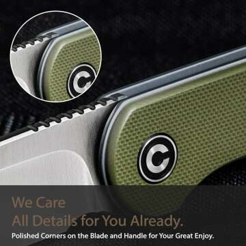 CIVIVI Elementum Folding Pocket Knife - G-10 Green Handle
