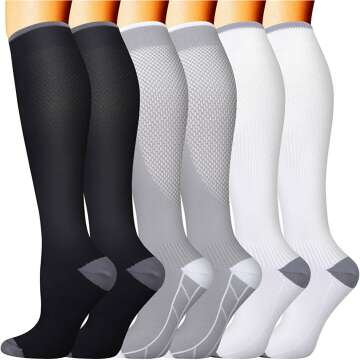 Copper Compression Socks - 6 Pairs for Best Support