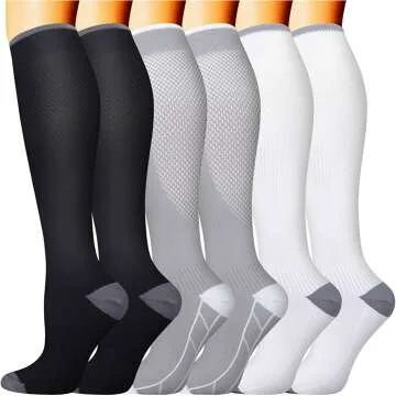 Copper Compression Socks - 6 Pairs for Best Support