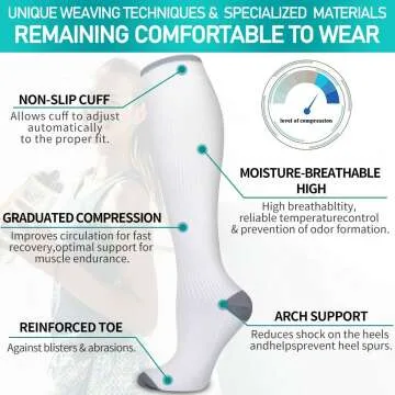 Copper Compression Socks - 6 Pairs for Best Support