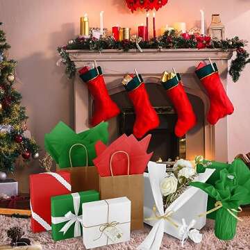 CHRORINE Christmas Tissue Paper 60 Sheets Vibrant Bulk