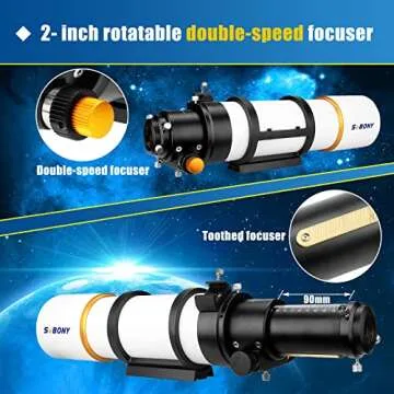 SVBONY SV48P 90mm Refractor Telescope for Beginners