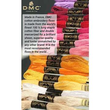 DMC Embroidery Floss Pack, Popular Colors, DMC Embroidery Thread, DMC Floss Kit Include 36 Assorted ...