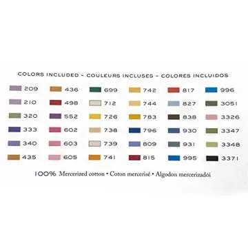 DMC Embroidery Floss Pack, Popular Colors, DMC Embroidery Thread, DMC Floss Kit Include 36 Assorted Color Bundle with DMC Mouline Cotton White/Black and DMC Cross Stitch Hand Needles.